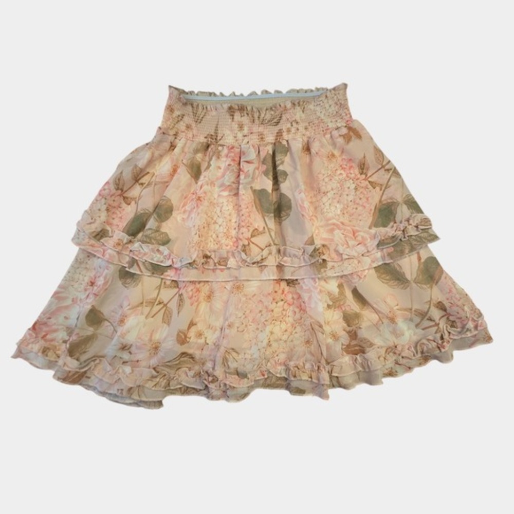 Show Me‎ Your Mumu Shae Skirt Hydrangea Blooms Floral Mini Skirt S Coquette
